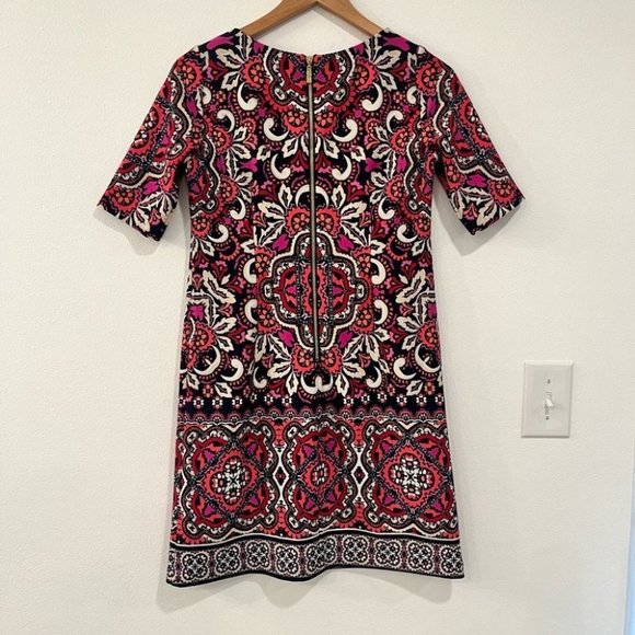 ELIZA J vibrant damask print sheath mini dress with back zipper size 2 petite - Picture 5 of 11